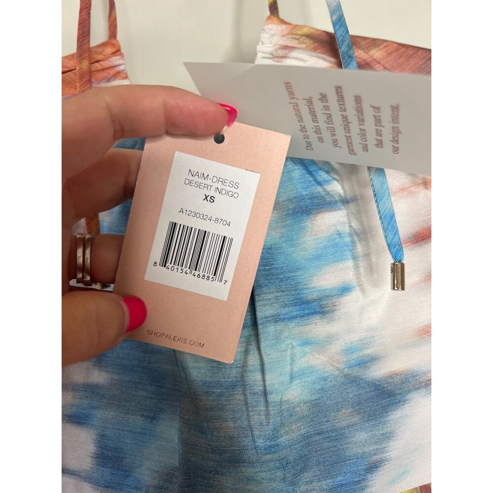 NWT Alexis Naim Dyed Halter-Neckline Open Back Minidress Desert Indigo Size: XS - Picture 5 of 10